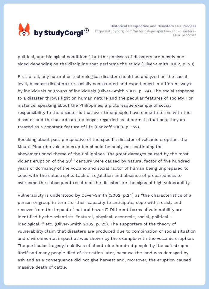 Historical Perspective and Disasters as a Process. Page 2