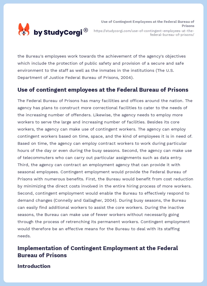 Use of Contingent Employees at the Federal Bureau of Prisons. Page 2