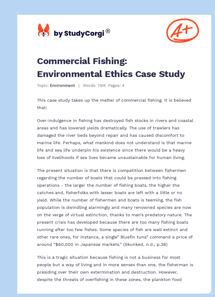 Commercial Fishing: Environmental Ethics Case Study. Page 1