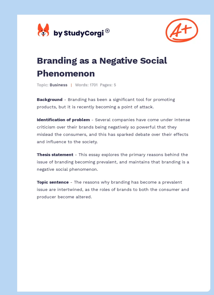 Branding as a Negative Social Phenomenon. Page 1