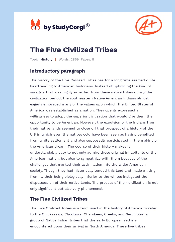 The Five Civilized Tribes. Page 1