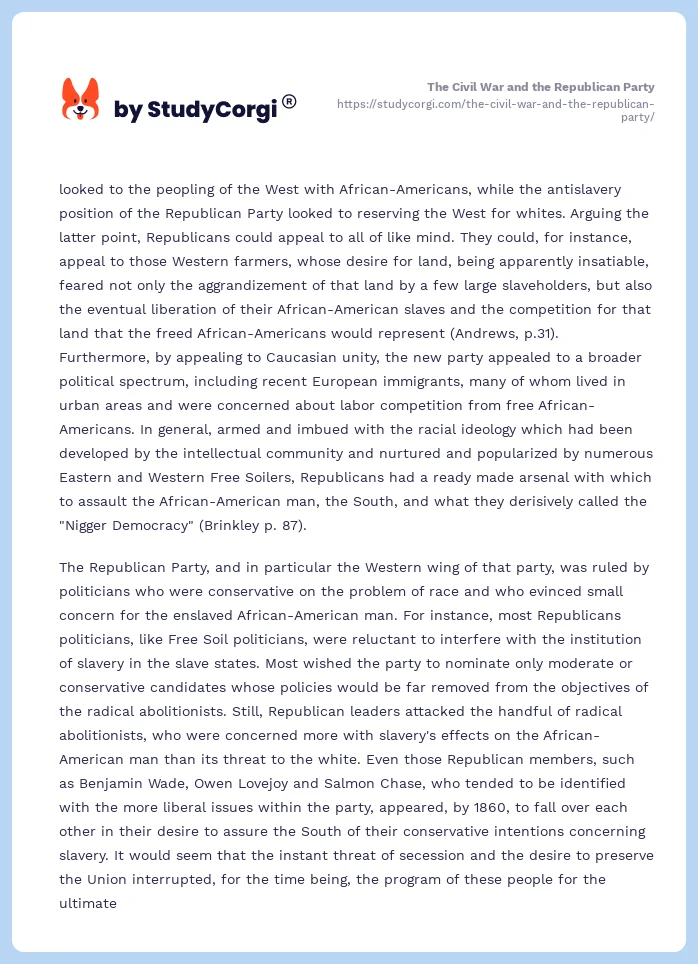The Civil War and the Republican Party. Page 2