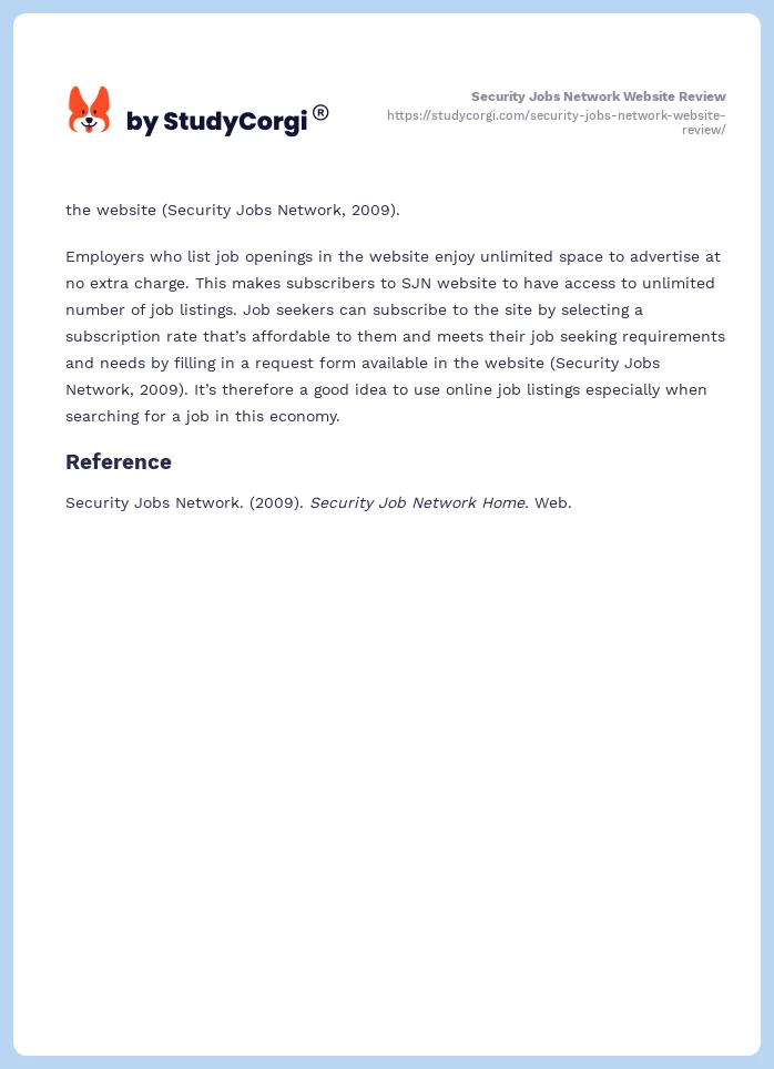 Security Jobs Network Website Review. Page 2