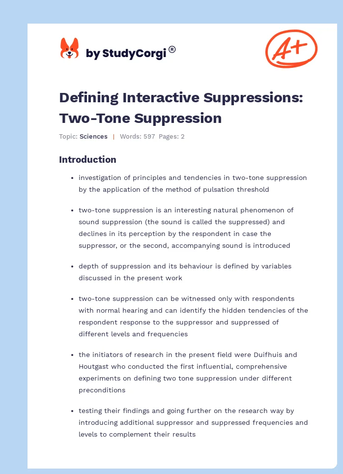Defining Interactive Suppressions: Two-Tone Suppression. Page 1