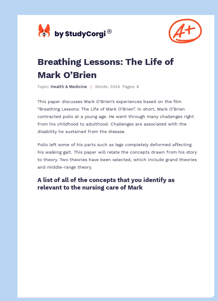 Breathing Lessons: The Life of Mark O’Brien. Page 1