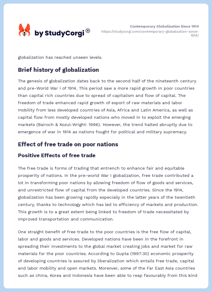 Contemporary Globalization Since 1914. Page 2