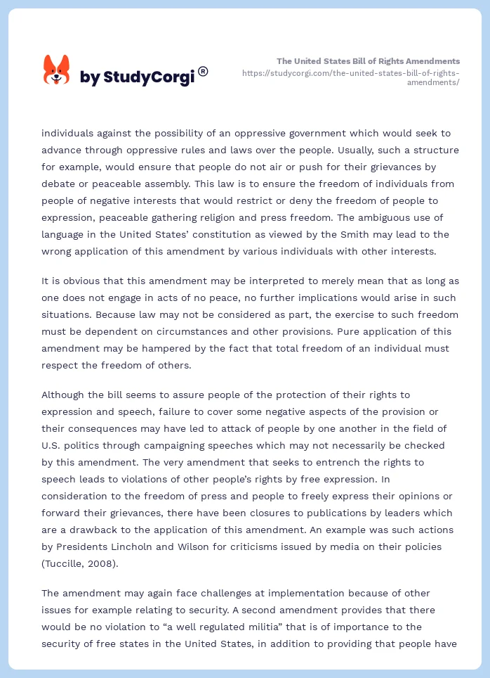 The United States Bill of Rights Amendments. Page 2
