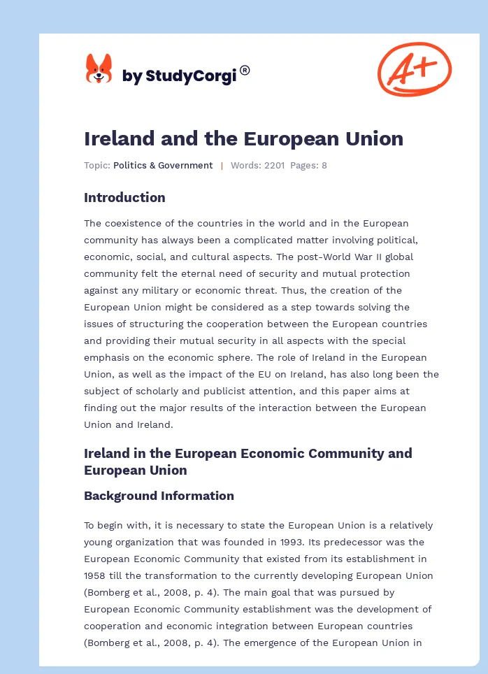 Ireland and the European Union. Page 1