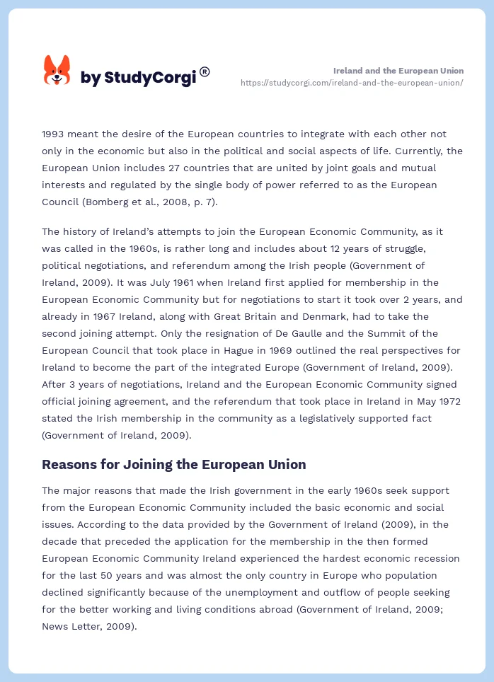 Ireland and the European Union. Page 2