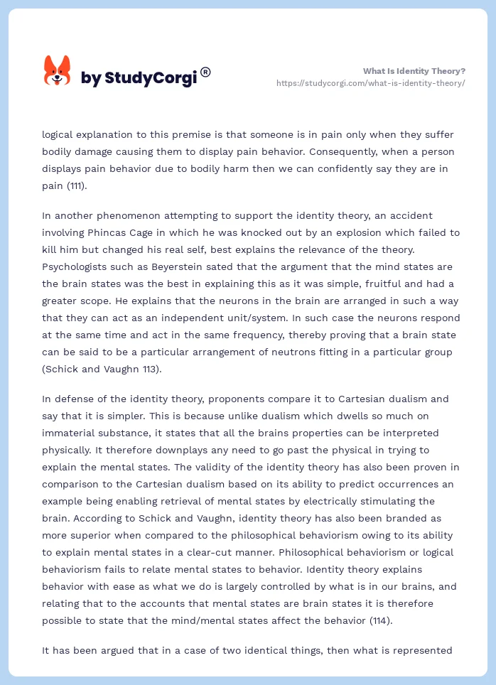 What Is Identity Theory?. Page 2