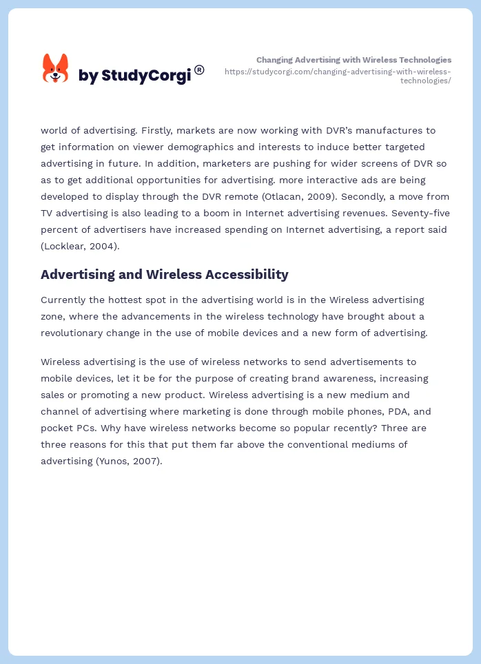 Changing Advertising with Wireless Technologies. Page 2