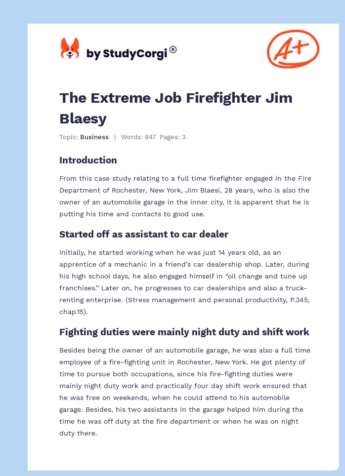 The Extreme Job Firefighter Jim Blaesy. Page 1