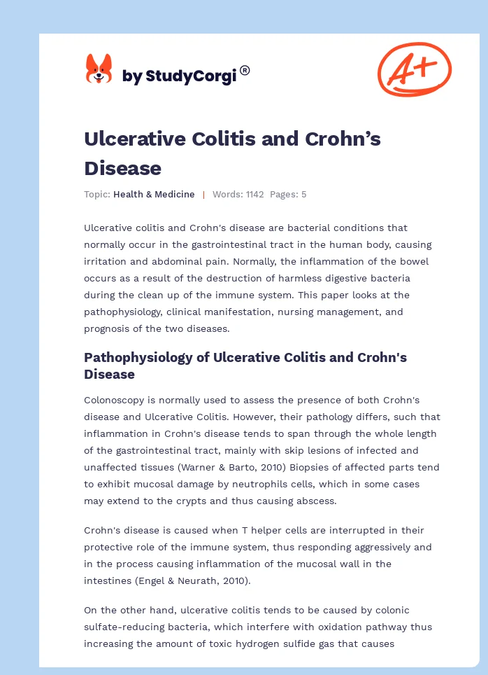 Ulcerative Colitis and Crohn’s Disease. Page 1