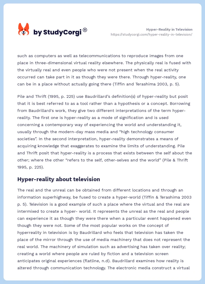 Hyper-Reality in Television. Page 2