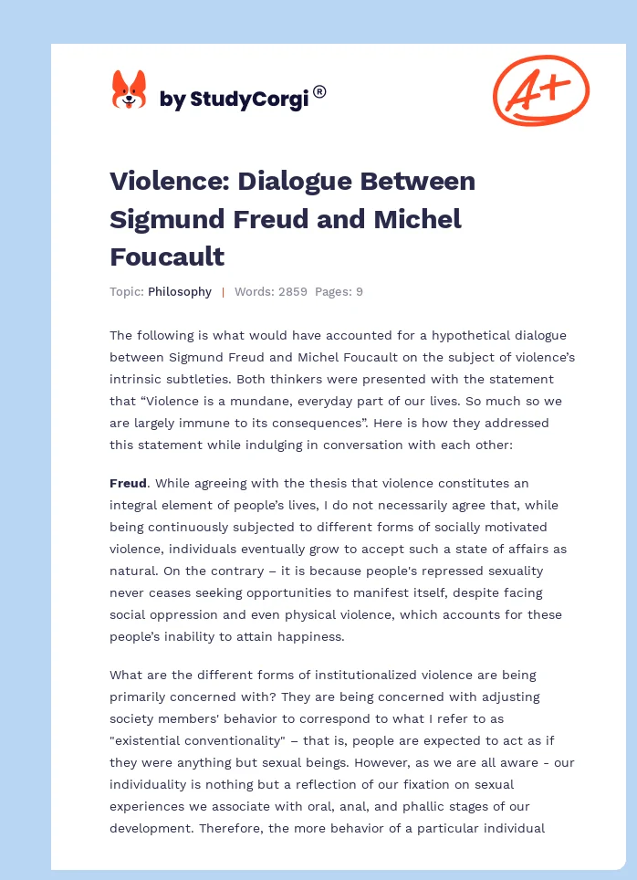 Violence: Dialogue Between Sigmund Freud and Michel Foucault. Page 1