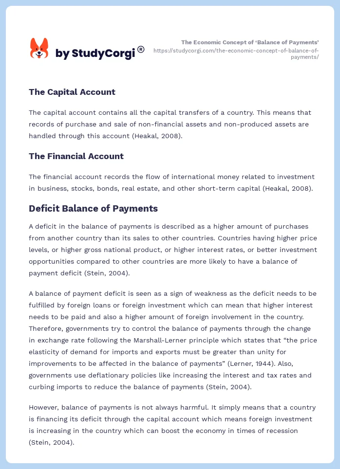 The Economic Concept of ‘Balance of Payments’. Page 2