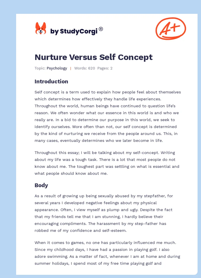 Nurture Versus Self Concept. Page 1
