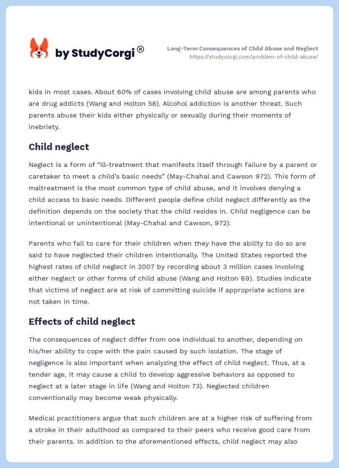 Long-Term Consequences of Child Abuse and Neglect. Page 2