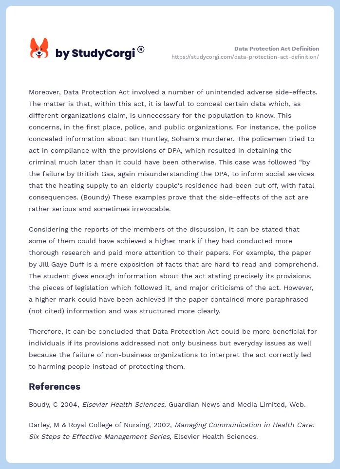 Data Protection Act Definition. Page 2