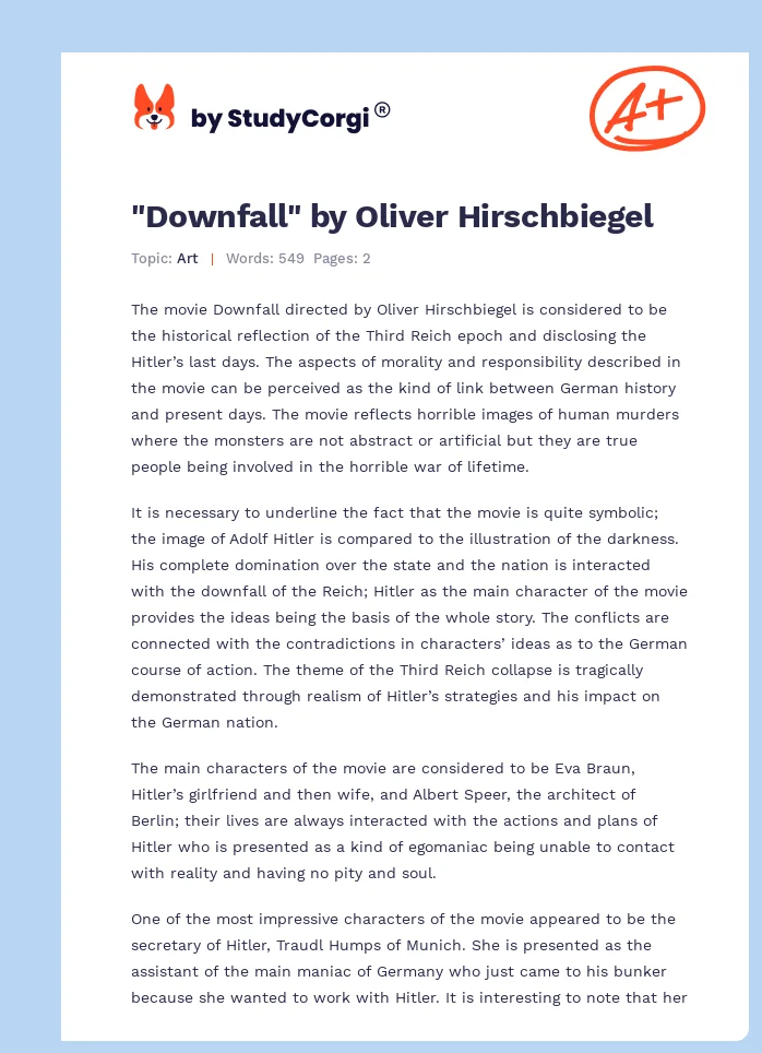 "Downfall" by Oliver Hirschbiegel. Page 1