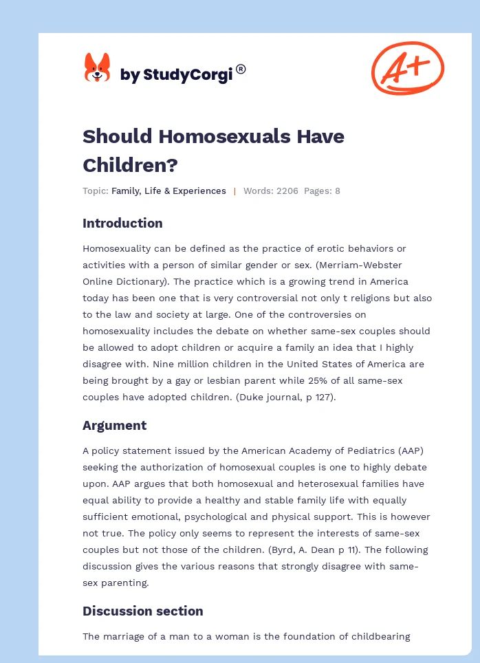 Should Homosexuals Have Children?. Page 1
