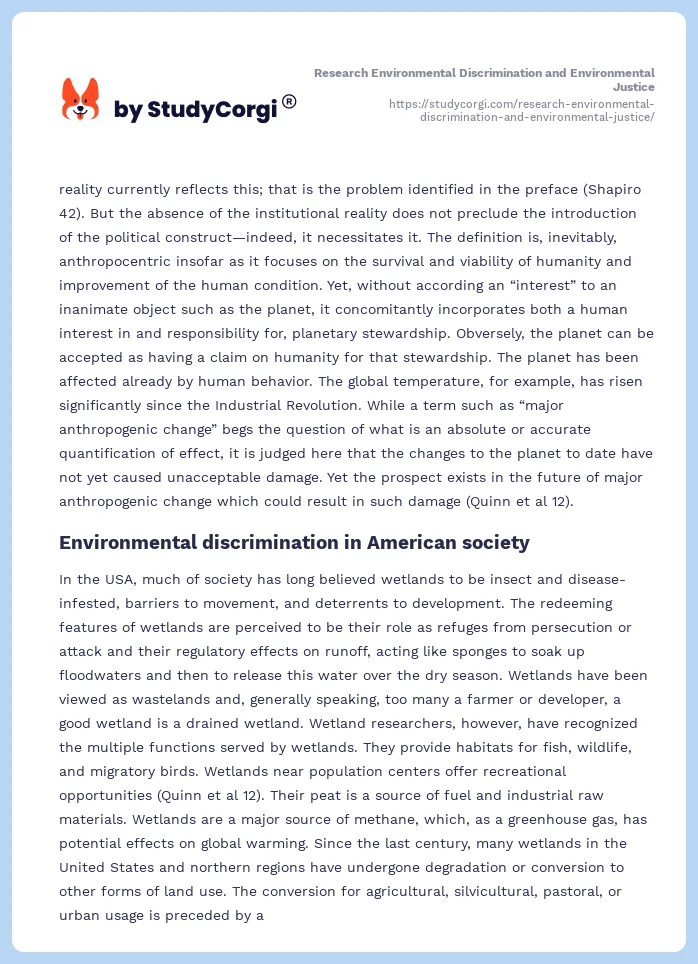 Research Environmental Discrimination and Environmental Justice. Page 2
