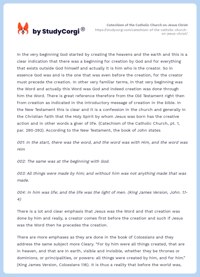 Catechism of the Catholic Church on Jesus Christ. Page 2