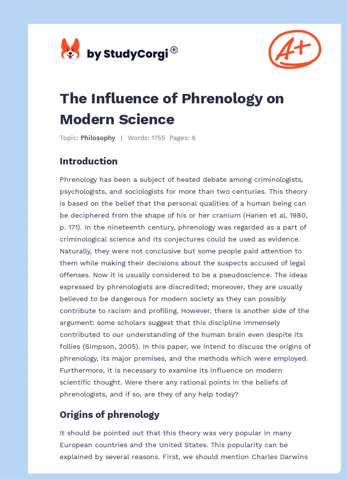 The Influence of Phrenology on Modern Science. Page 1