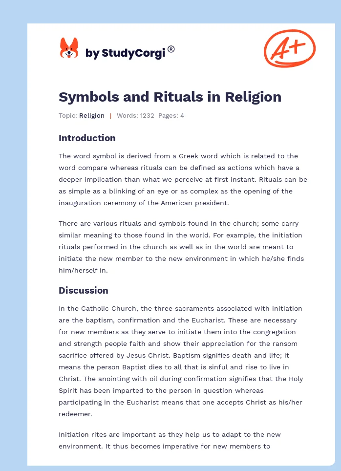Symbols and Rituals in Religion. Page 1