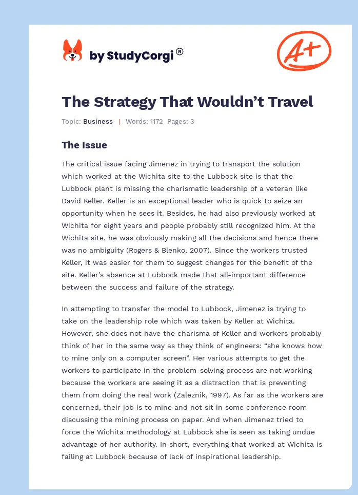 The Strategy That Wouldn’t Travel. Page 1