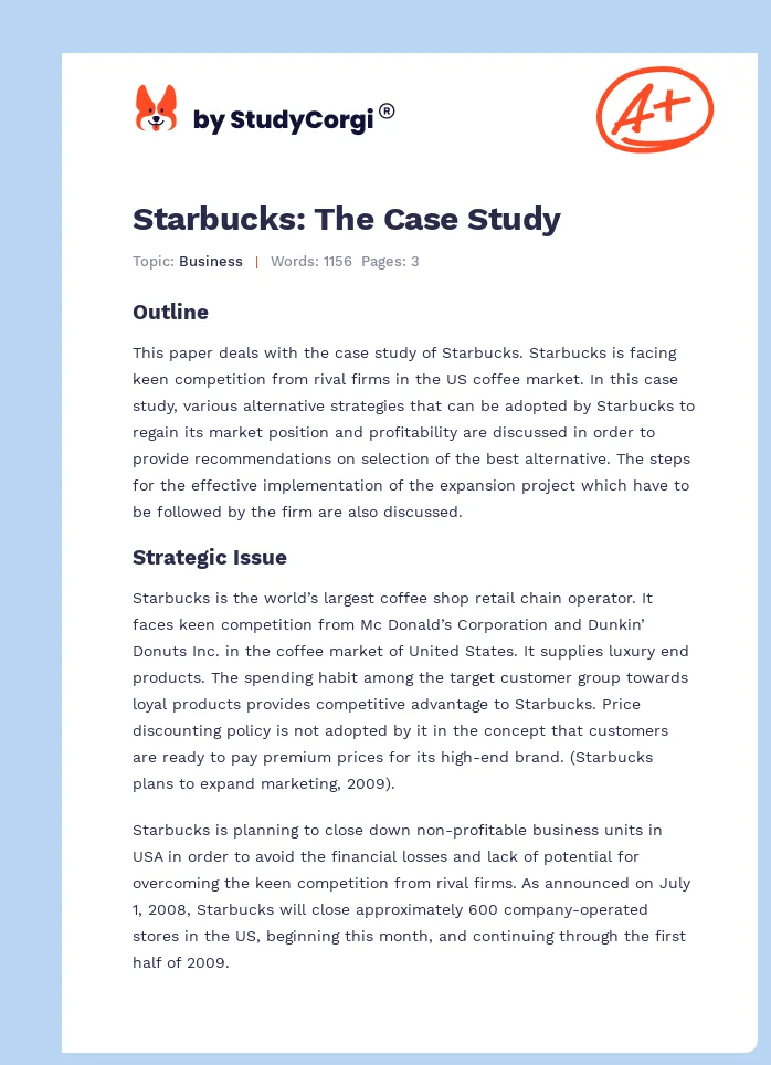 Starbucks: The Case Study. Page 1