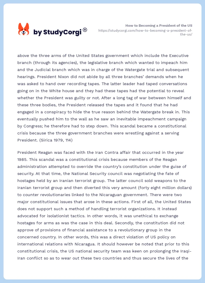 How to Becoming a President of the US. Page 2