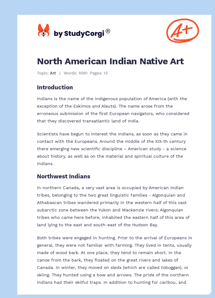 North American Indian Native Art. Page 1