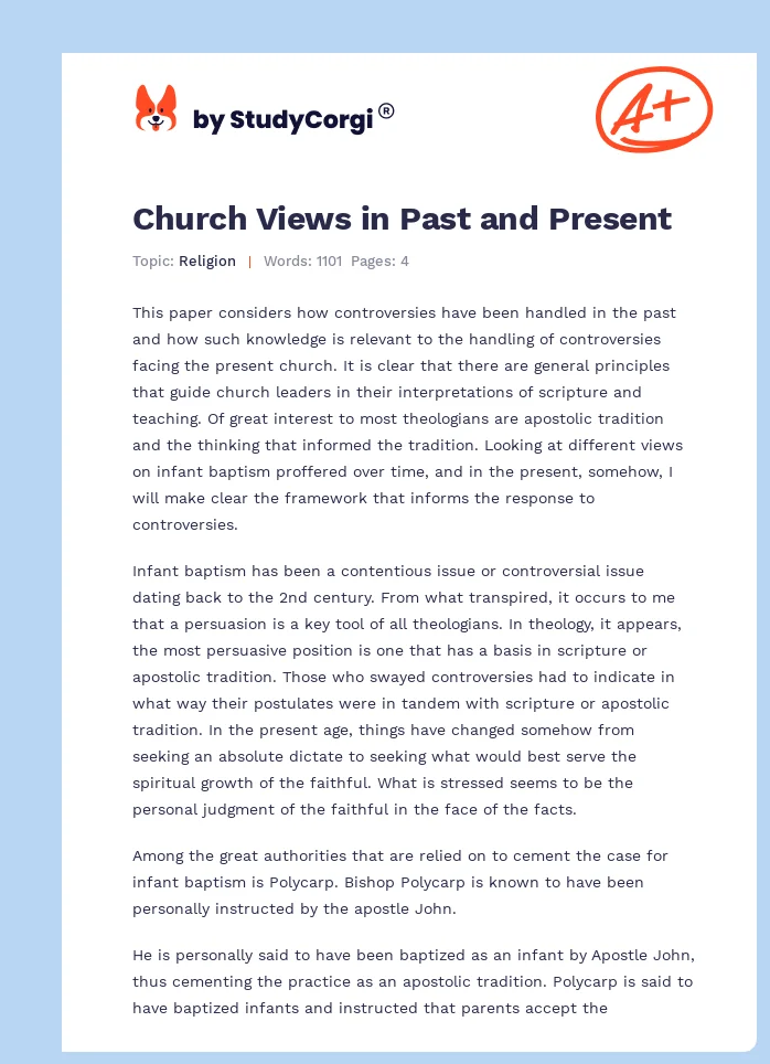 Church Views in Past and Present. Page 1