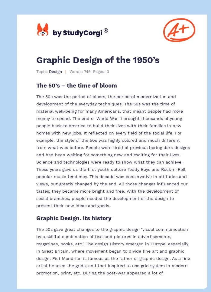 Graphic Design of the 1950’s. Page 1