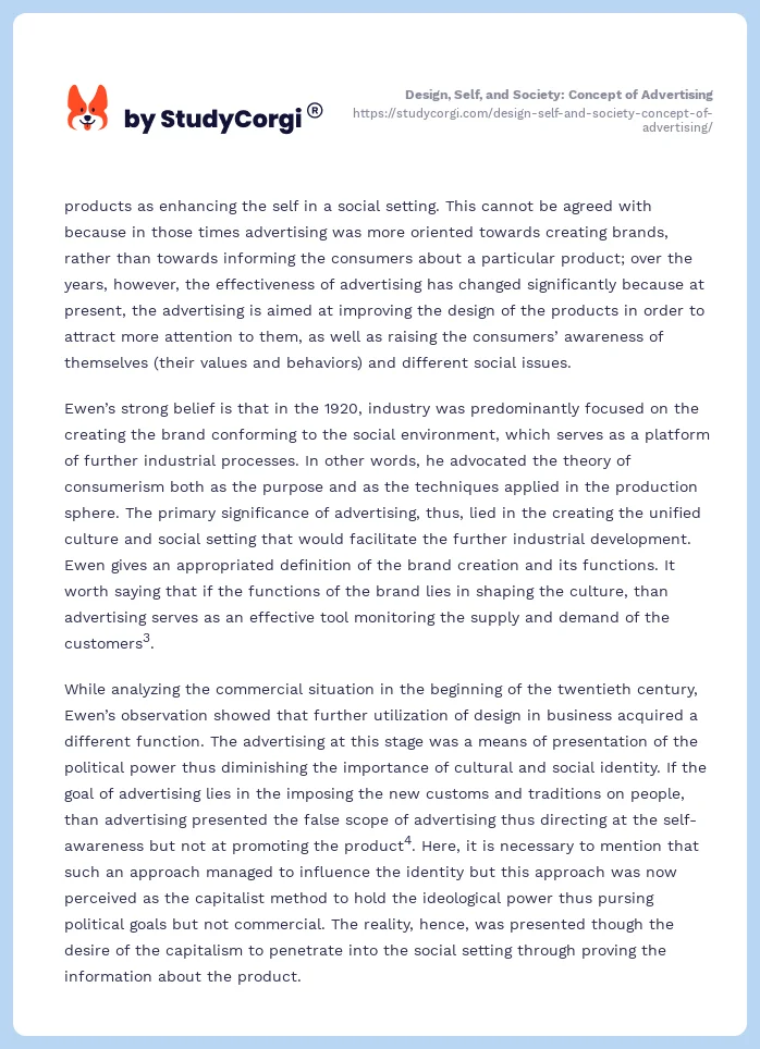 Design, Self, and Society: Concept of Advertising. Page 2