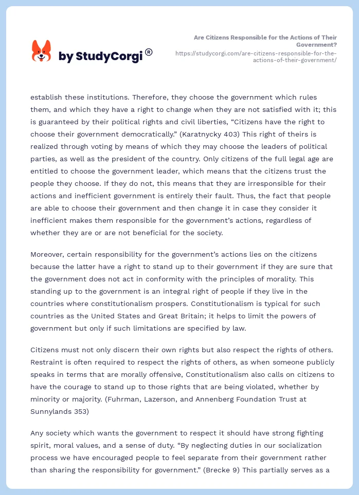 Are Citizens Responsible for the Actions of Their Government?. Page 2