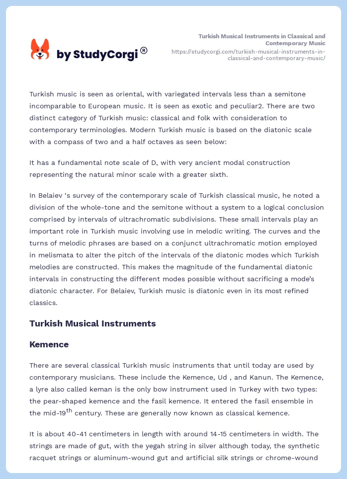 Turkish Musical Instruments in Classical and Contemporary Music. Page 2