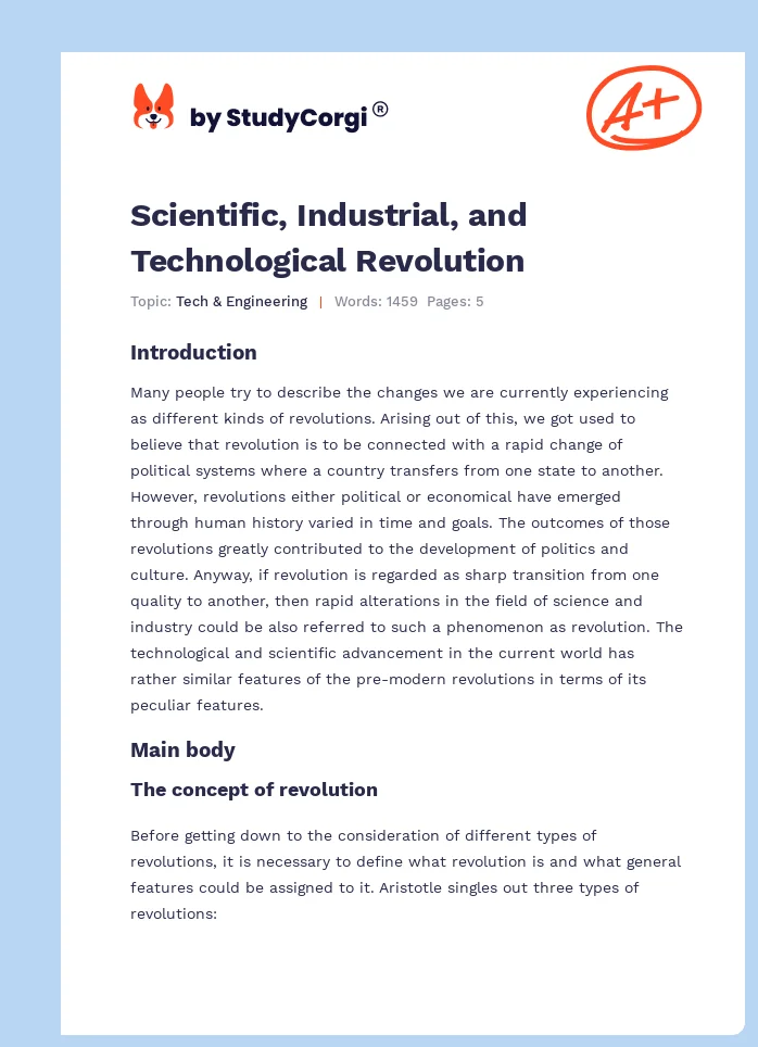 Scientific, Industrial, and Technological Revolution. Page 1