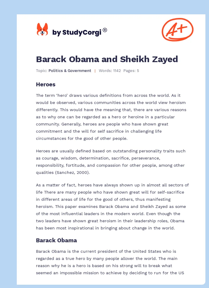 Barack Obama and Sheikh Zayed. Page 1