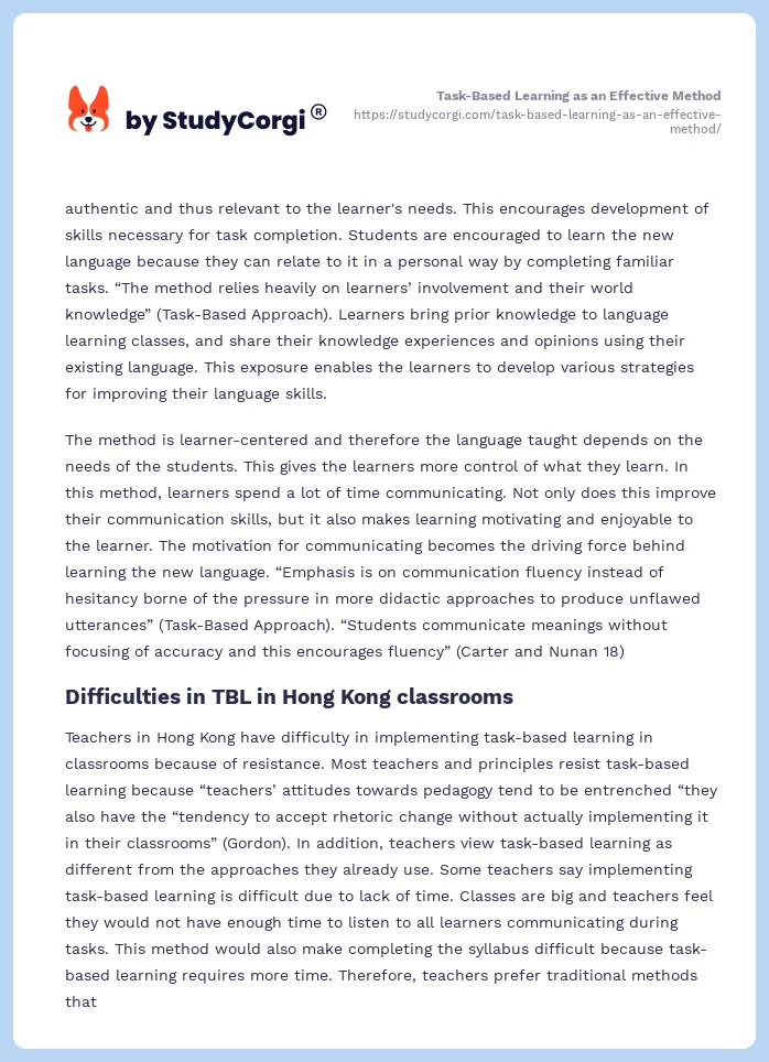 Task-Based Learning as an Effective Method. Page 2
