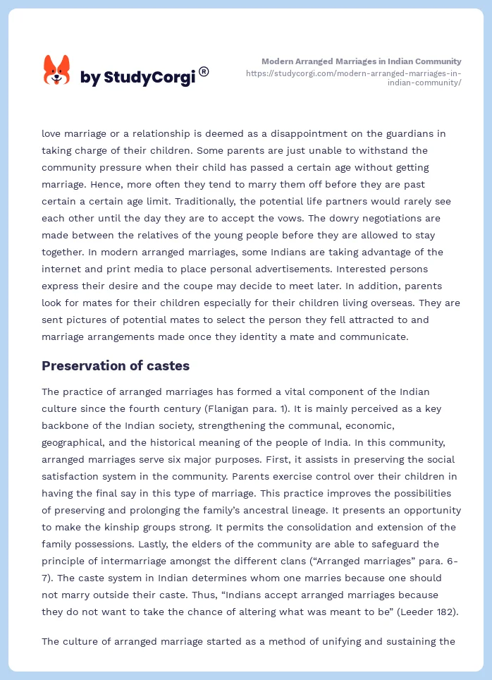 Modern Arranged Marriages in Indian Community. Page 2