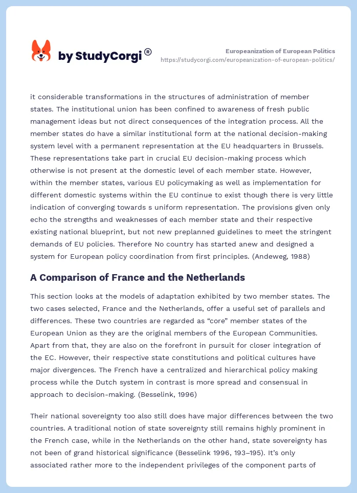 Europeanization of European Politics. Page 2
