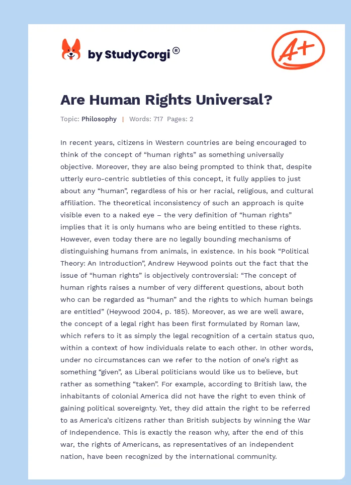 Are Human Rights Universal?. Page 1