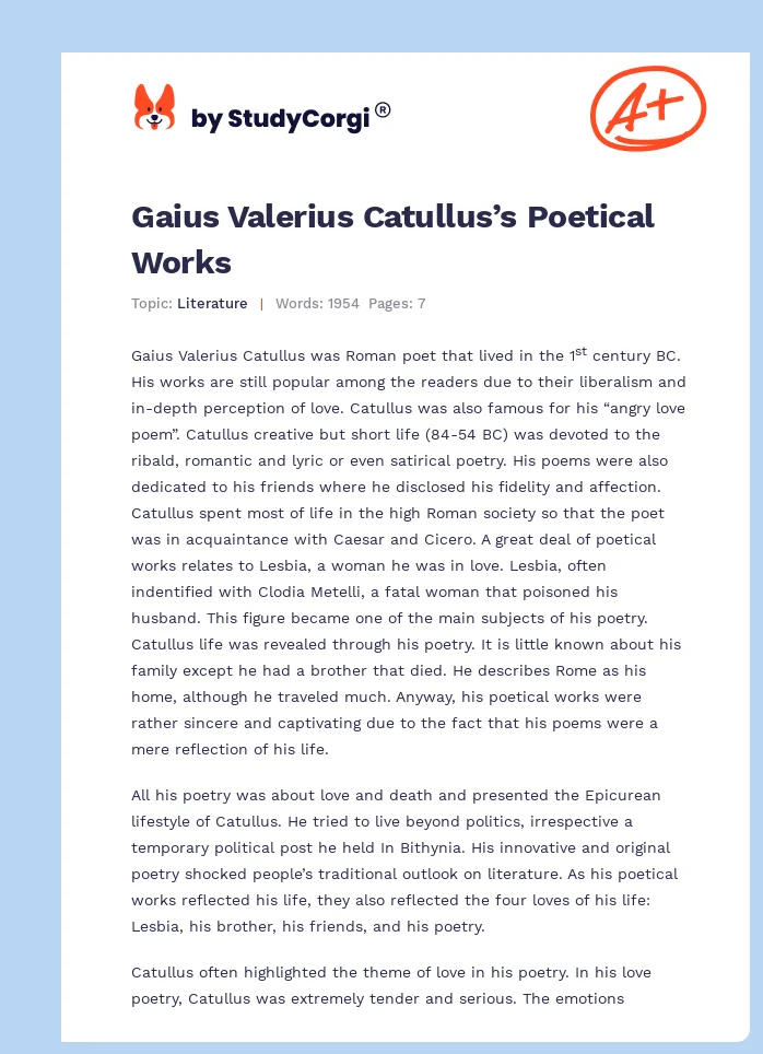 Gaius Valerius Catullus’s Poetical Works. Page 1