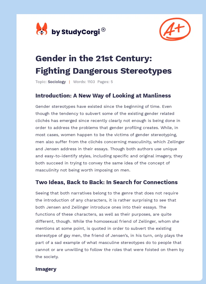 Gender in the 21st Century: Fighting Dangerous Stereotypes. Page 1