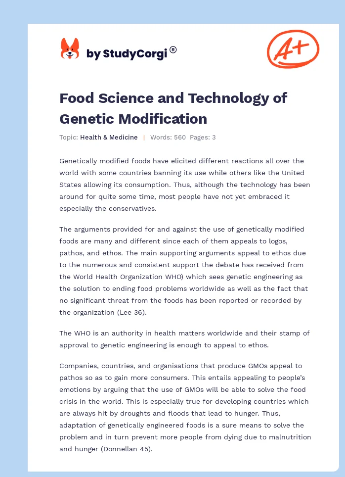 Food Science and Technology of Genetic Modification. Page 1