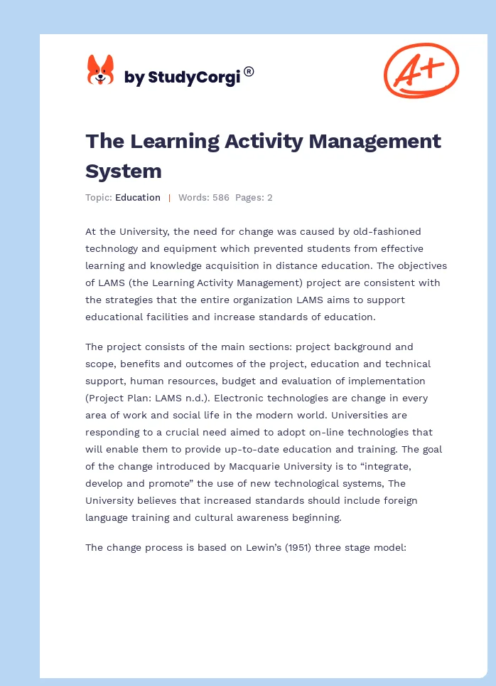 The Learning Activity Management System. Page 1