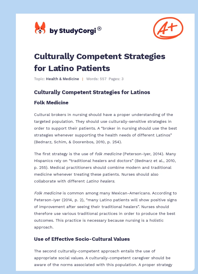 Culturally Competent Strategies for Latino Patients. Page 1