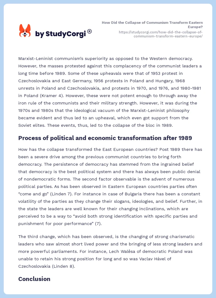 How Did the Collapse of Communism Transform Eastern Europe?. Page 2
